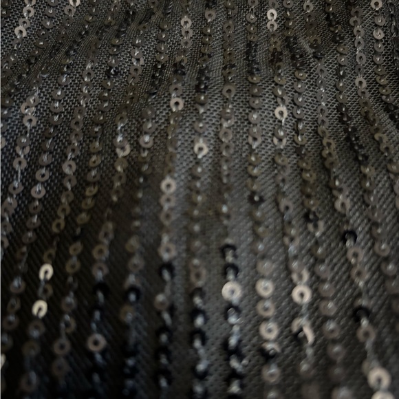 Dress Day Black Sequin One Shoulder Maxi Dress Slit Knit Size M - Picture 5 of 5